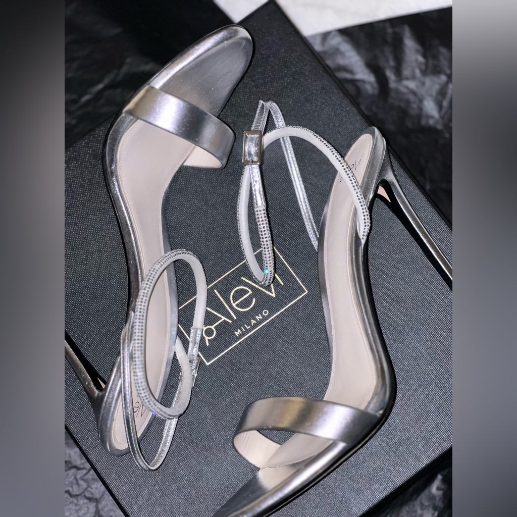 Brand New Silver Size 41 Womens 10 Stiletto Heels